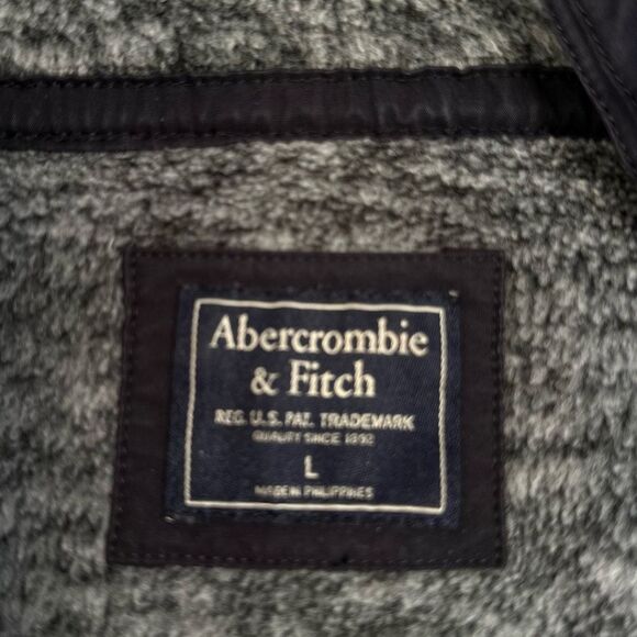 Abercrombie & Fitch fleece quilted pullover snap sweatshirt - Picture 4 of 10